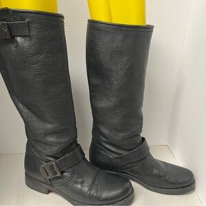 Frye Veronica Slouch Black Leather  Boots